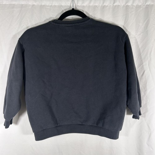 Zara Kids Sweater Girls 8 Black Crew Neck Crotche Accents Long Sleeve Pullover - Picture 6 of 8