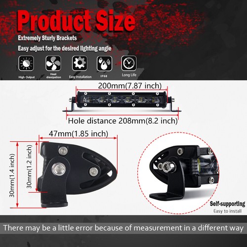Ultra-thin Single Row Led Light Bar Offroad SUV Tractor ATV 8"14"20"32"38"44"50" - Bild 11 von 18