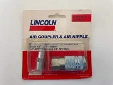 Lincoln 5878 Air Coupler & Air Nipple 1/4" NPT Female and 1/4" NPT Male