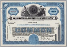 1956 Gardner-Denver Company Vintage Stock Certificate Ingersoll Rand Merged 9712