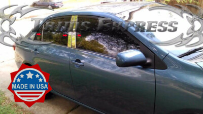 Stainless Steel Chrome Door Pillar Post Trims For Toyota Corolla Sedan 2009-2013
