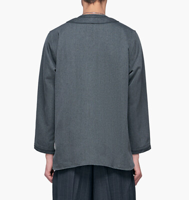 Visvim AW17 Dugout Baseball Shirt Grey Wool, sizes 2/M & 3/L