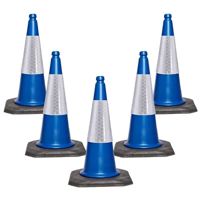 Pack of 5 - ELITE Traffic Cones 750mm 2 piece BLUE