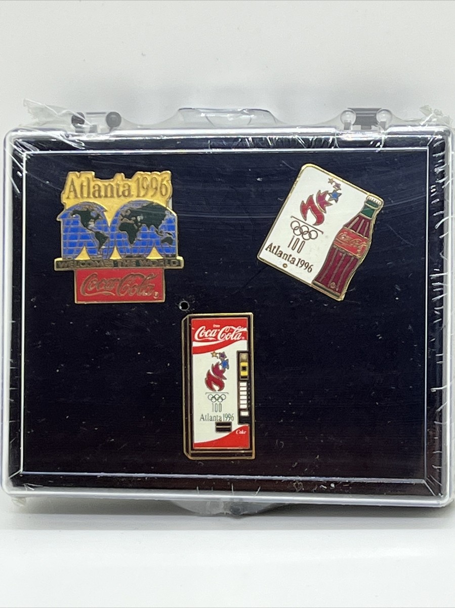 Set Of 3 Atlanta 1996 Coca-Cola Olympics Pins Vending Machine