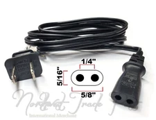 2-Pin Oval Power Cord for Technics Turntable Record Player Model SL-Q300 +