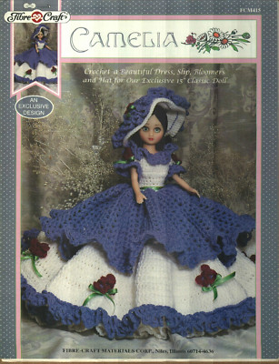 CAMELIA DRESS 15'' CLASSIC DOLL FIBRE CRAFT CROCHET PATTERN LEAFLET