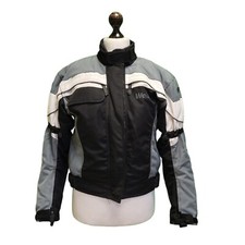 D912 Women's Weise Grey Black Armoured Motorcycle Jacket Uk M Eu 38