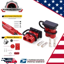 Battery Quick Connect Disconnect 6-12 Gauge Wire Plug Kit, 12-36V DC, 50A, 2 Pck