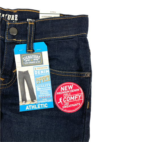Signature by Levi Strauss & Co. - Boys Premium Denim Athletic Jeans - 6 Regular - Picture 6 of 9