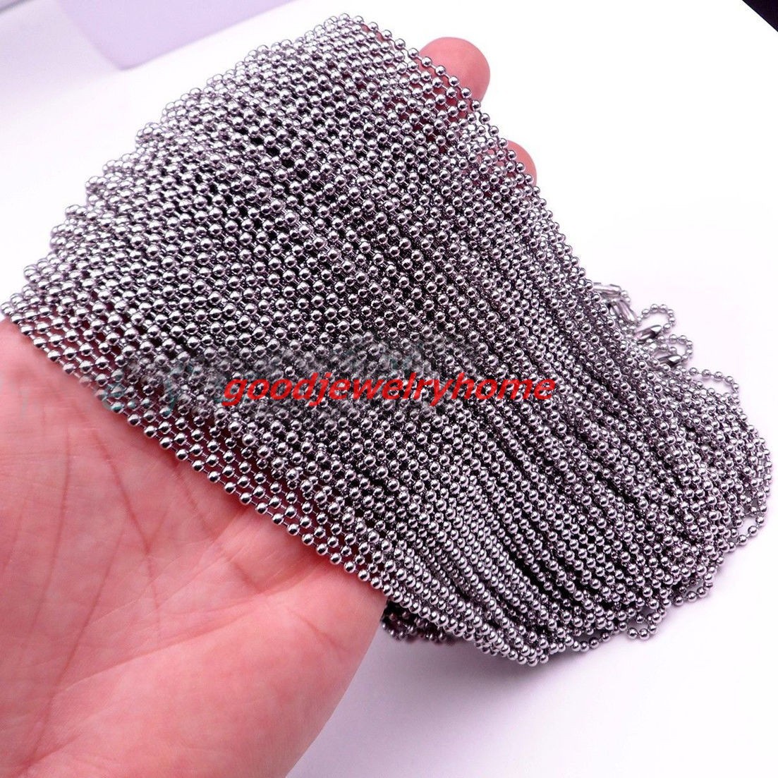 Wholesale In Bulk Stainless Steel 1.5-6MM Lot DIY Ball Chain Necklace 16-36"