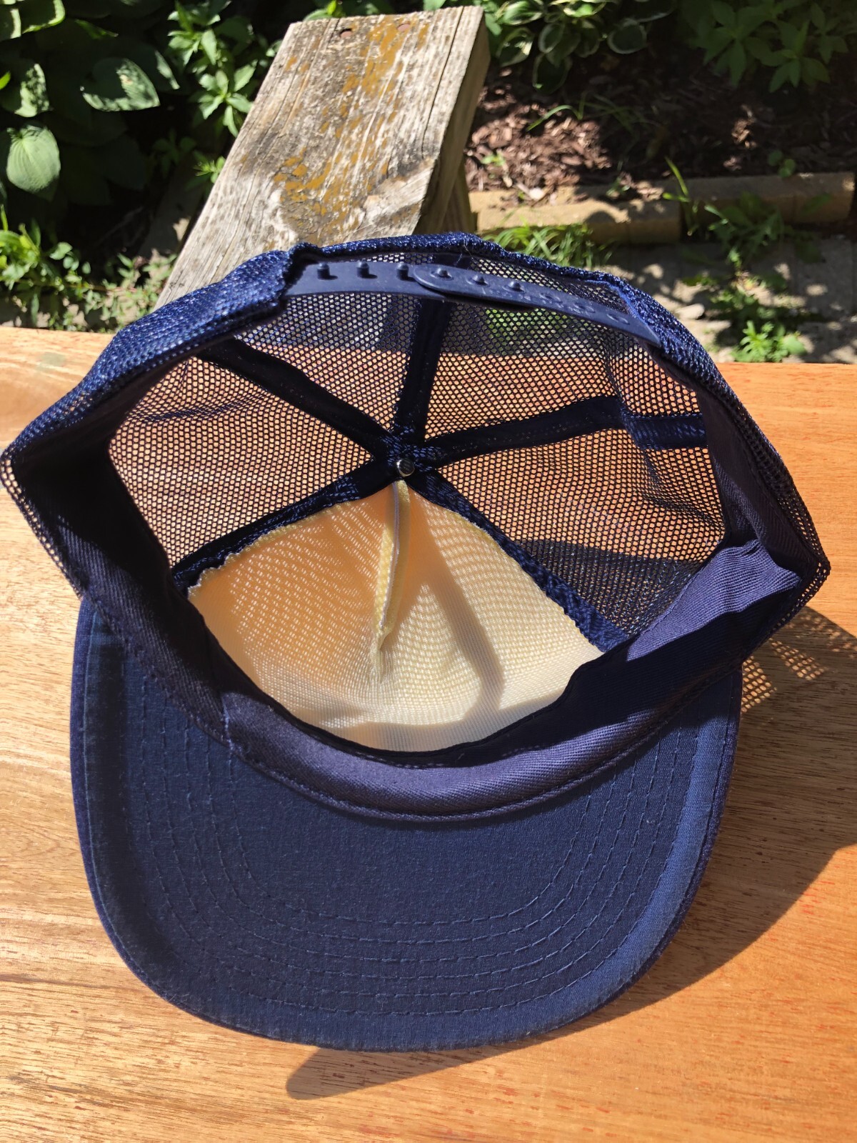 GTE Safety First Snapback Trucker Cap Hat San Sun STAINED AS IS Vintage Cap Hat