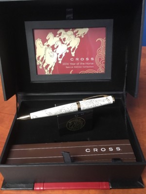 Cross Sauvage 2014 Year Of The Horse White Lacquer Ballpoint- COLLECTOR'S BOX