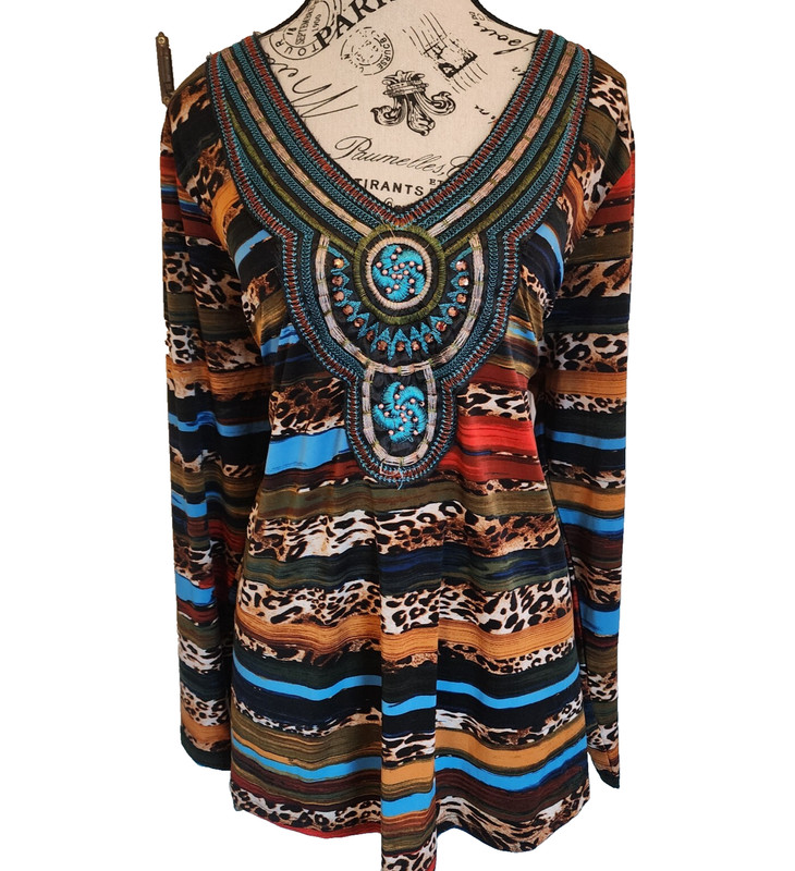 MELISSA PAIGE animal print blouse- size 1X