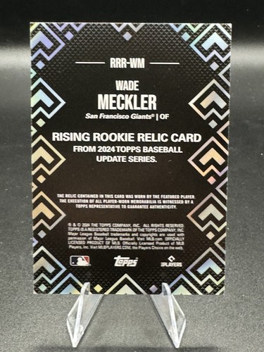 Actualización Topps 2024 - Wade Meckler - Reliquia de novato Black Rising #d/199 GIANTS - Imagen 3 de 3
