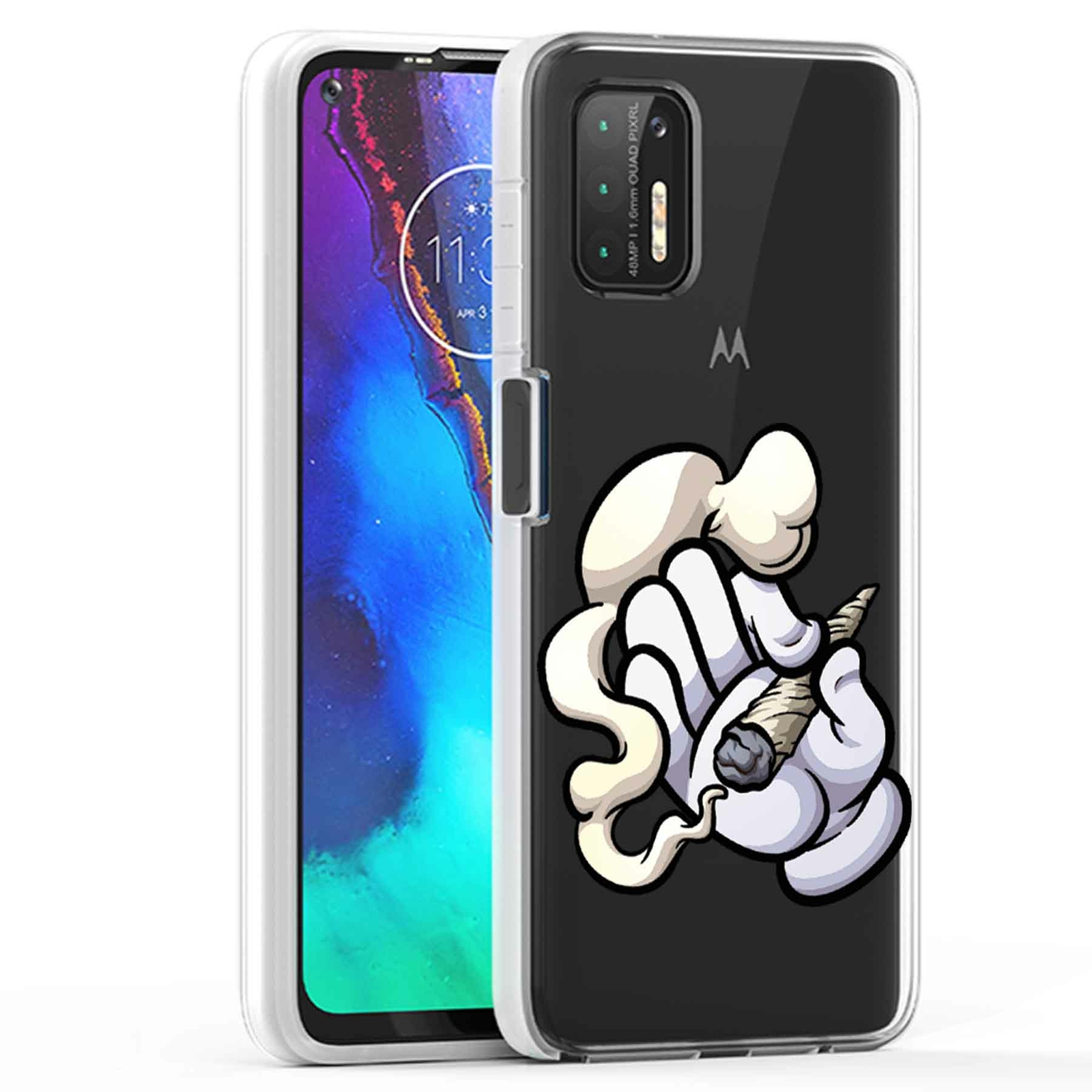 Smoking Glove Hand Print Phone Case for Motorola Moto G Stylus 2021-image