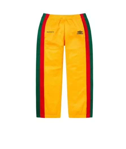 Supreme Umbro Break-Away Track Pant Large Yellow Snap Button Jamaica Flag  Logo