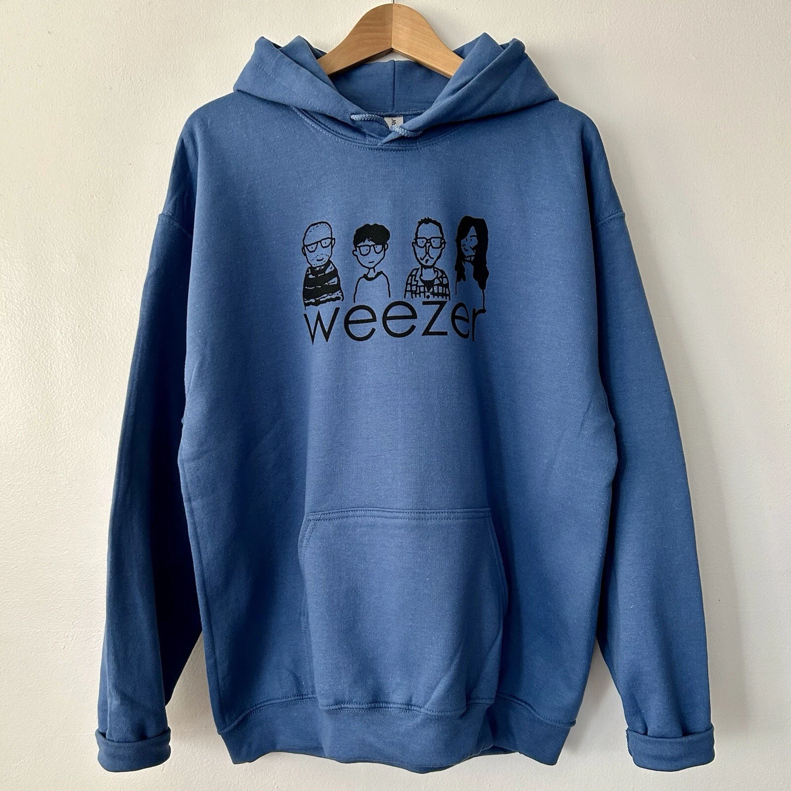 Weezer Hoodie Sweatshirt Pullover NEW Indigo Blue Mens Unisex Fit Size S-XL