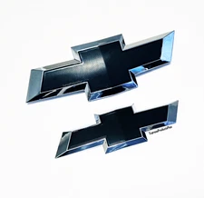 New Chevy 2013-2015 MALIBU Black Front Rear Bowtie Emblem Set