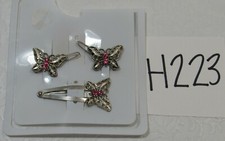 Butterfly Hair Snap Clip French Barrettes Pink New Vintage