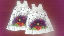 New Crochet Top Hanging Kitchen Towels, set of 2 - Halloween Print