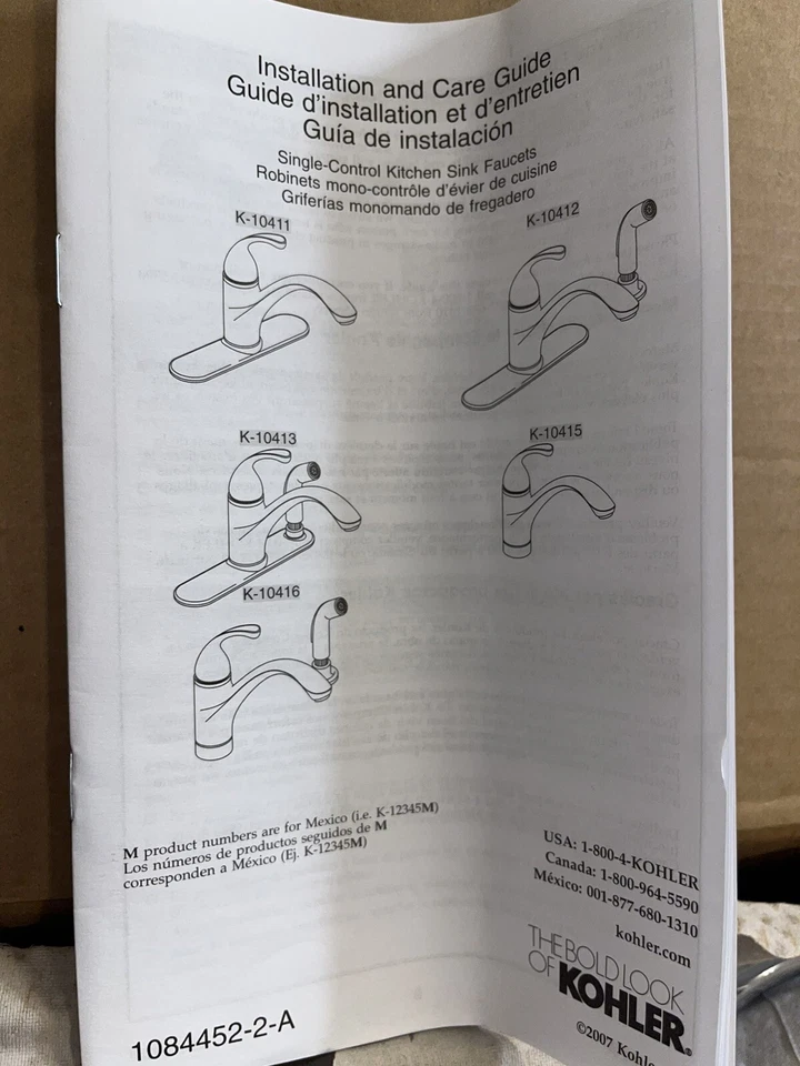 Kohler K-10412-CP Forté хромированный смеситель для кухонной раковины с одной ручкой и набор боковых молний - Изображение 4 из 4