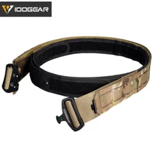 IDOGEAR 2" Tactical Belt Quick Release Metal Buckle Laser MOLLE Airsoft Hunting