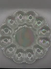 Rare vintage Anchor Hocking Fire King 896 deviled egg plate Mother of Pearl