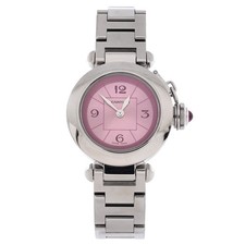 Cartier Miss Pasha Pink Dial Quartz Watch Stainless Steel 27