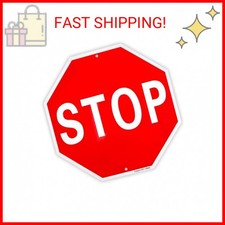 Enjoyist Stop Sign Street Slow Warning Sign 12"x 12" 40 Mil Rust Free Aluminum  