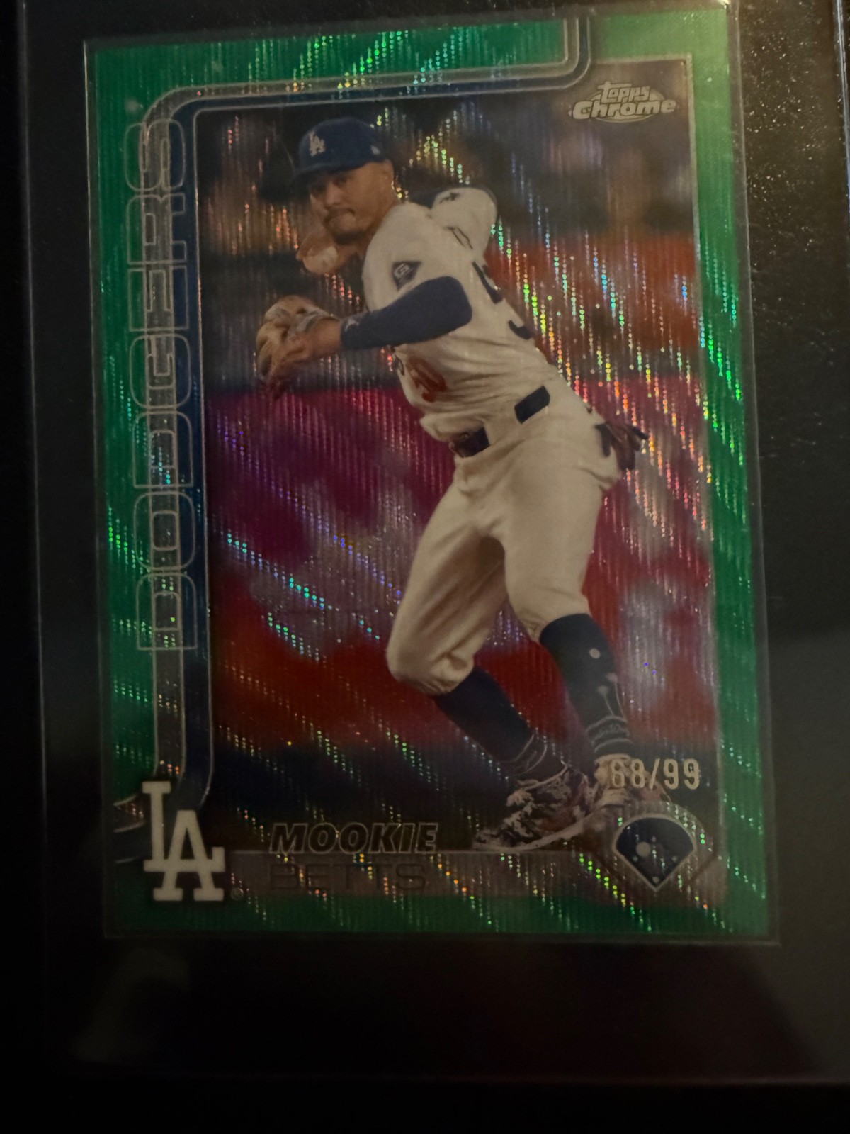 2025 Topps Chrome Green  Refractor #50 Mookie Betts 86/99 Dodgers HD