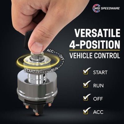4-Position Universal Ignition Key Switch for 12V Car Truck Tractor