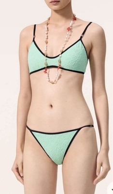 ■ 41987★夏 CHANELシャネル 水着 swimsuit ココ CHANEL Green/Black Logo 2-Piece Bikini Swimsuit Set Women's Size