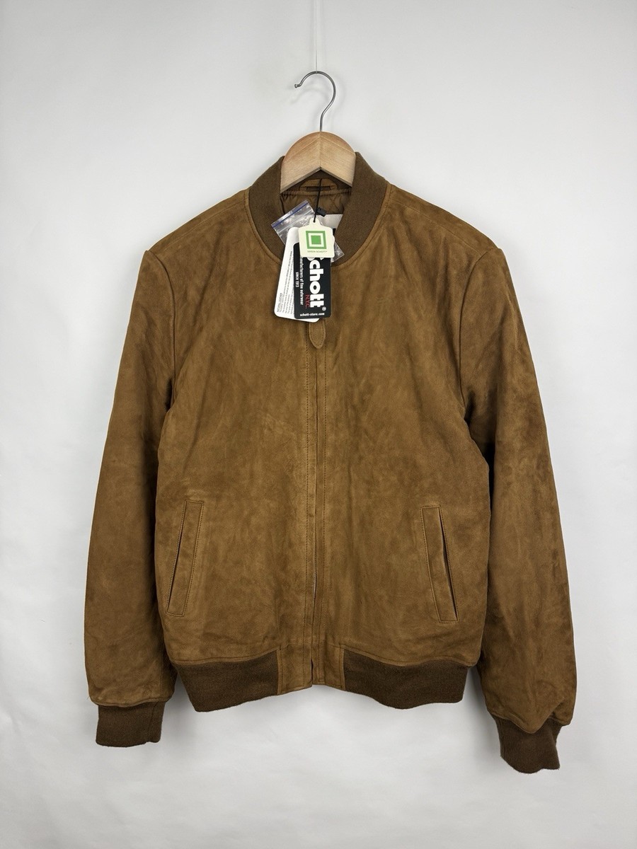 🇺🇸 NEW❗️Schott NYC Suede Leather Bomber Jacket Rust Rare Retro