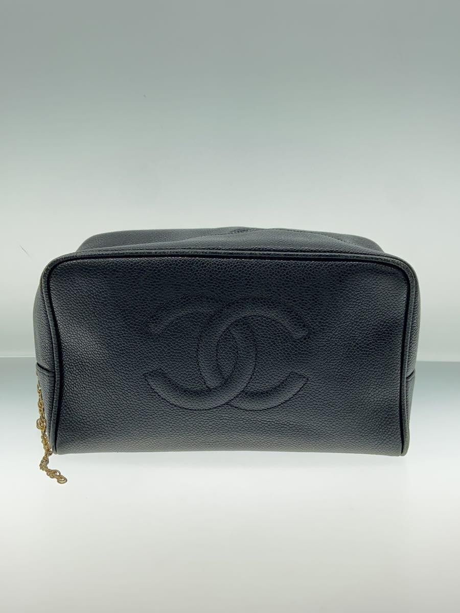 CHANEL Bag Leather BLK Solid Color
