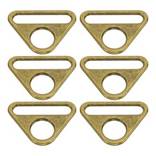 6Pcs 1.5 Inch Triangle Buckle Adjuster D Ring Triangle Buckles Bronze