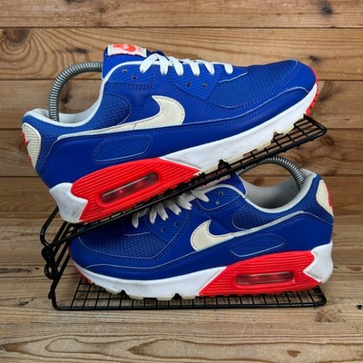 Nike Turnschuhe Herren Größe UK 7 Air Max 90 Hyper Royal Crimson Laufen Fitnessschuhe