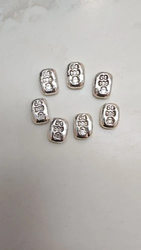 Atlantis Mint 5 Gram Silver Bar (Lot of 7) .999 Fine Silver Hand-Poured