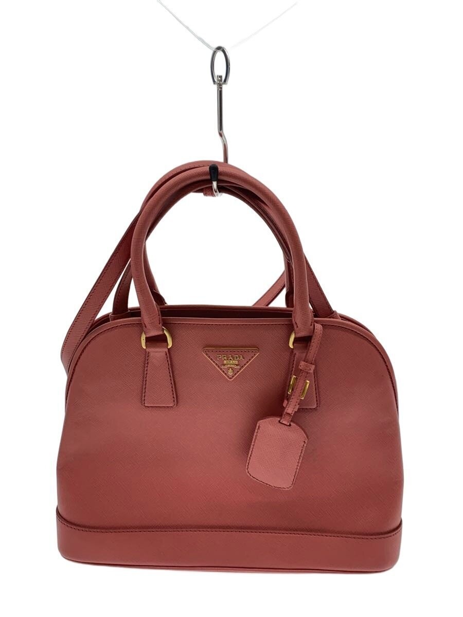 PRADA Handbag Leather PNK Solid BN2567 Scratches on Hardware