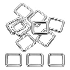 8Pcs 3/4" / 19mm Flat Metal Rectangle Rings Buckle Square Loop Silver