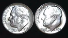 1957  1958-P  10C Roosevelt Dime (2  Coins) BU 90% Silver 26ctt0111-1