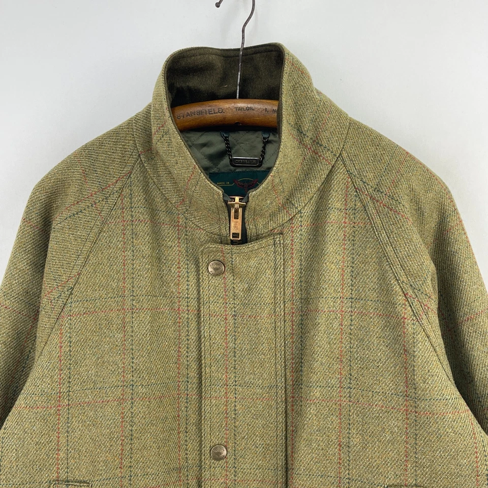 Chrysalis Tweed Coat Mens Large XL Green Hunting Shooting Sporting Field Jacket - Image 4 of 4