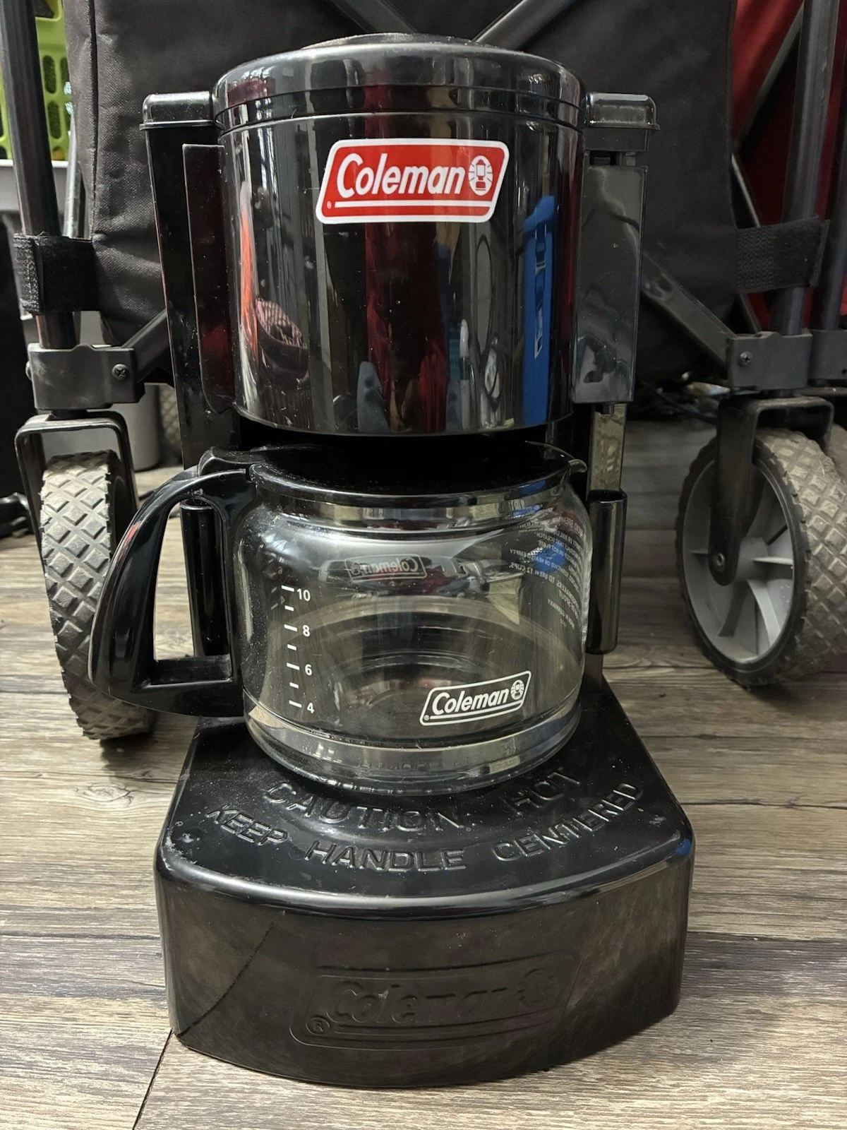Coleman Camping Drip Coffee Maker Model 5008 Series 10 Cup Black Aluminium Glass