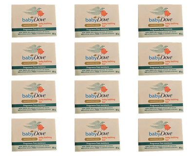 Baby Dove Sensitive Pflegeseife ohne Duft Feuchtigkeitsriegel 90g 12er Pack