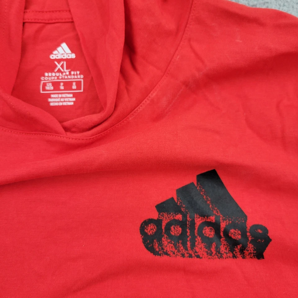Толстовка с капюшоном Adidas для мальчиков XL (18-20) красный логотип графический длинным рукавом - Изображение 4 из 4