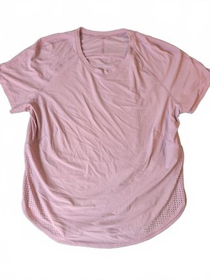 Lululemon rosa kurzärmliges sportliches Shirt mit Belüftung Damengröße 10
