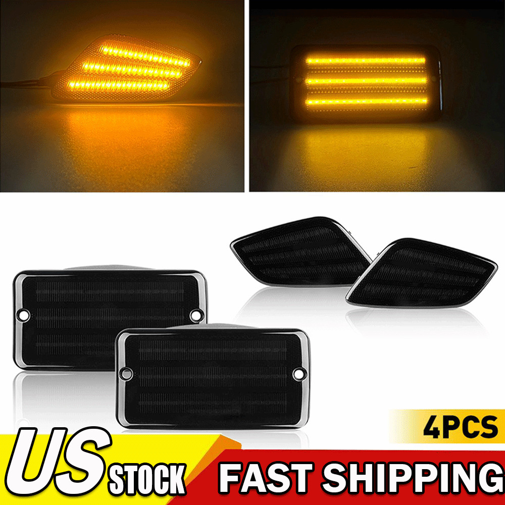 For 1997-2006 Jeep Wrangler TJ Dynamic LED Front Side Marker Bumper Signal Light
