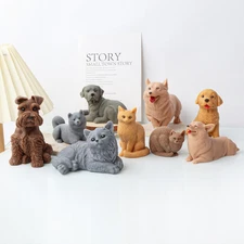 3D Sitting Cat Shape Candle Silicone Molds for DIY Candle Resin Pillar Aromat...