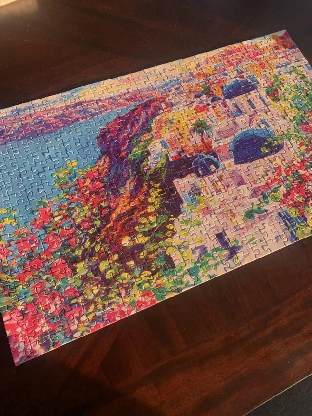 Пазл 2022 500 элементов остров Санторини Греция 20 дюймов x 12 дюймов артбокс - Изображение 2 из 2