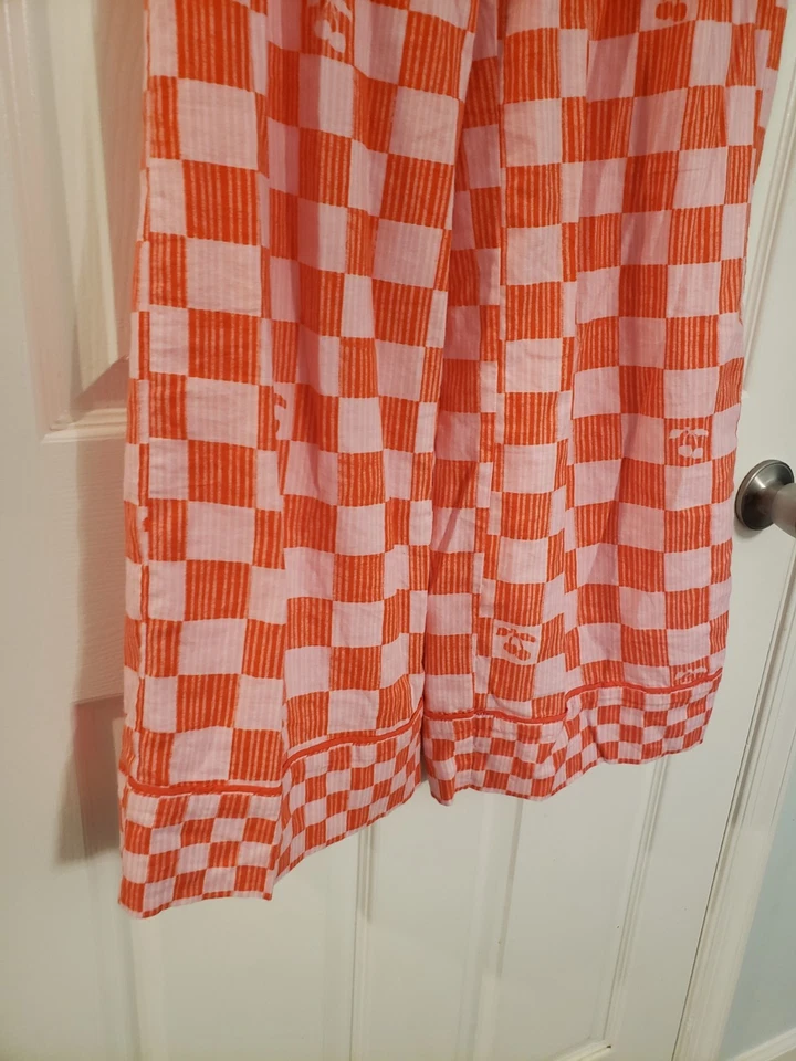 Pantalones de pij Anthropologie rosa naranja cereza a cuadros franela Xs Foto 3 de 4