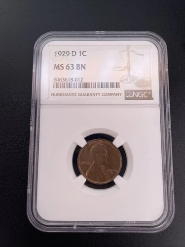NGC MS63BN 1929-D Lincoln Wheat Cent 1c